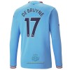 Maglia da Calcio a Maniche Lunghe Manchester City De Bruyne 17 Casa 2022-23 per Uomo